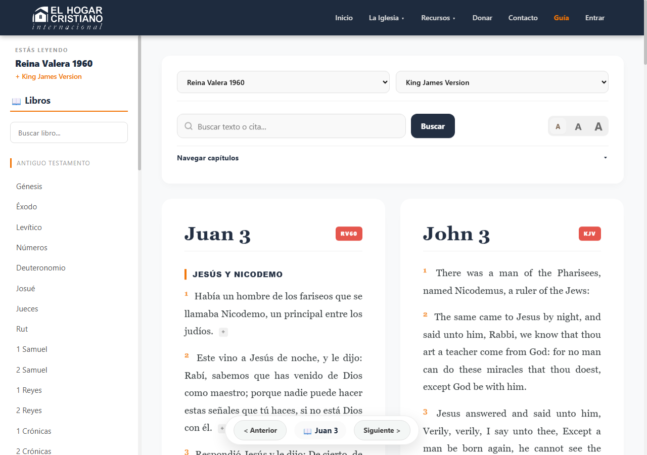 Lector de la Biblia y herramientas de estudio